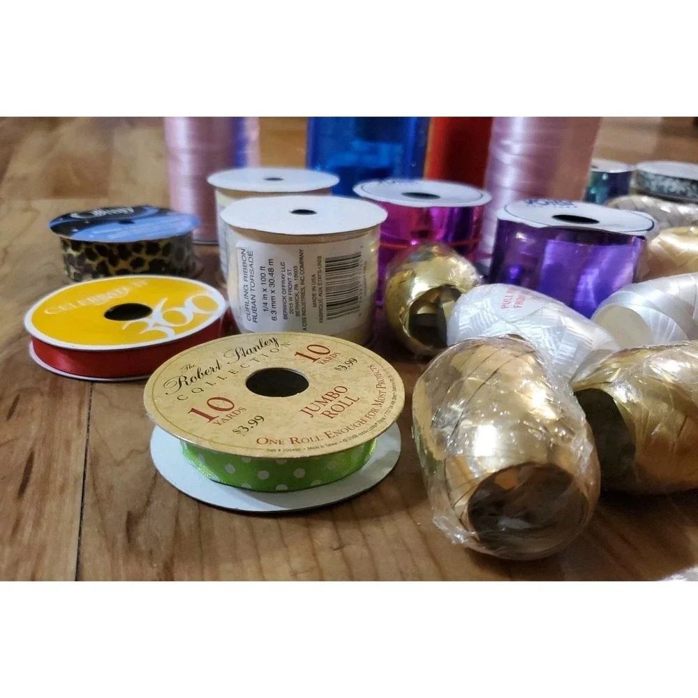 Lot Vintage Now Curling Ribbon Tulle Multicolor‎ Used And Unused